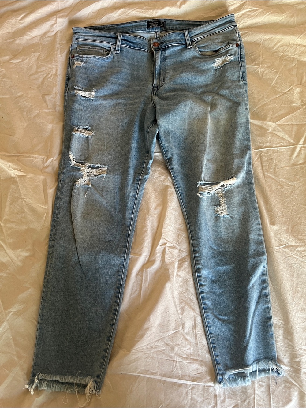 Abercrombie Harper Ankle Distressed Jeans - Size 12